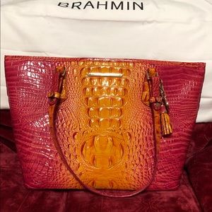 Brahmin PASSIONFRUIT Pink to Orange ombré tote
